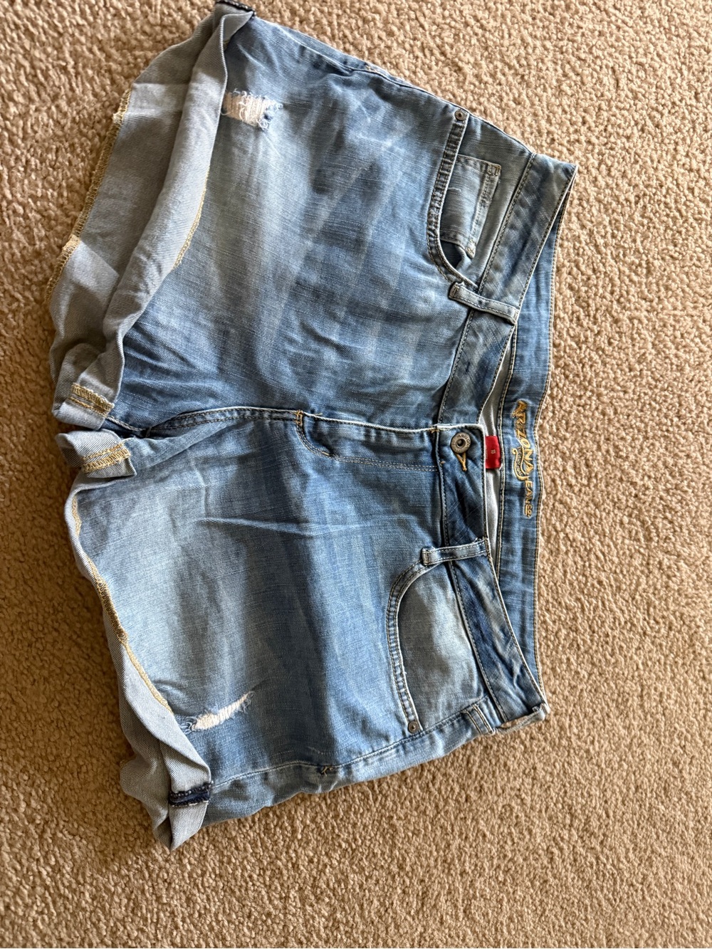 Arizona Jean Company Light Blue Distressed Denim Shorts